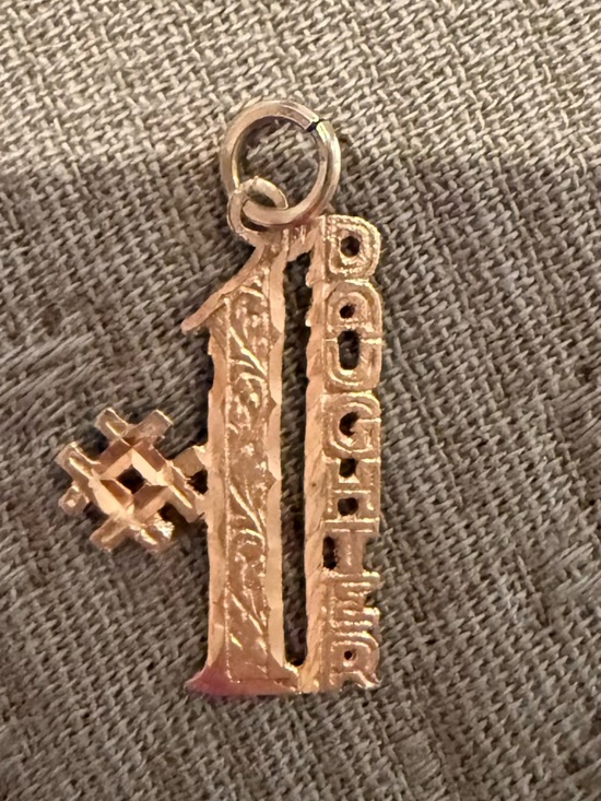 Jewelry - Vintage 14KT Gold Number One "#1 Daughter” Pendant Charm